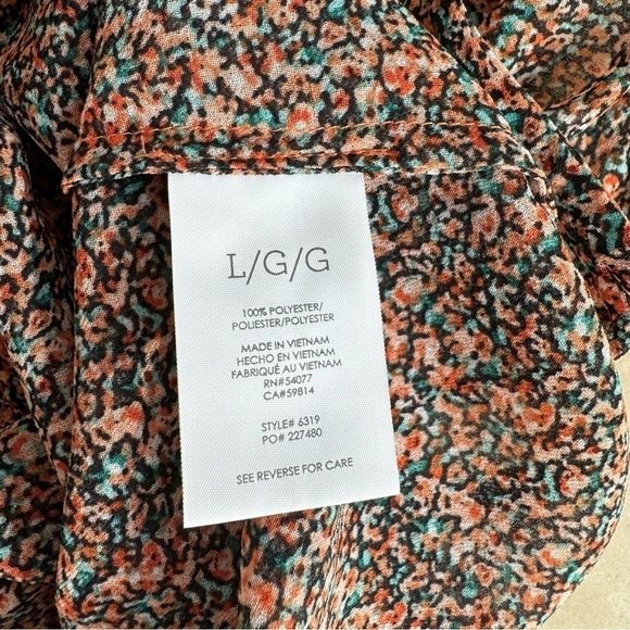 CAbi The Ruffle Top Floral Print Sleeveless Womens Size L Chiffon Blouse 6319 - Picture 13 of 14